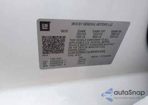 2018 GMC Yukon Slt from USA, damaged, VIN 1GKS2BKC2JR401041